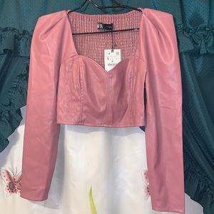 Zara Pleather Crop Top